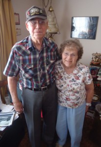 Les Collins with his wife of nearly 63 years, Alice.