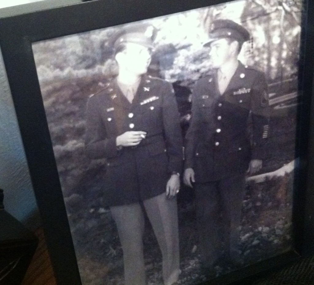 Bill Overmier (right) with fellow prisoner of war Jack Bradley.