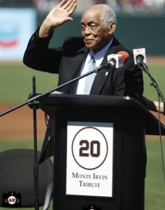 Monte Irvin having his number 20 retired by the San Francisco Giants on June 26, 2010