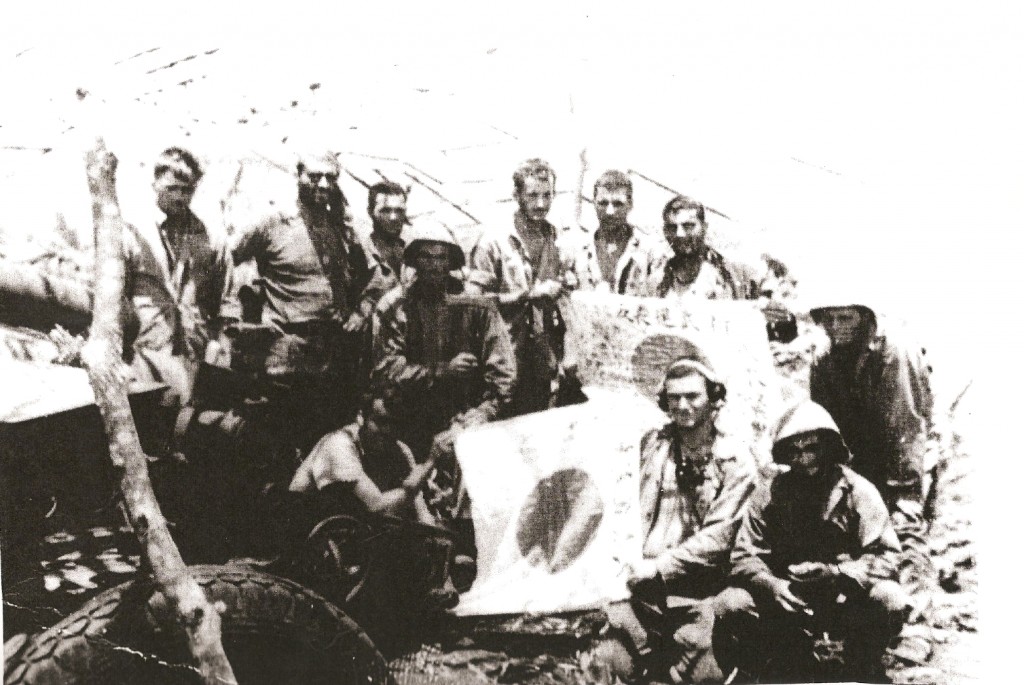 Max Rouff and fellow Marines on Saipan.