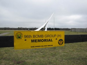Memorial to the 96th Bomb Group in Snetterton Heath, UK. The site of the WWII bomber base is now a track for international auto races.