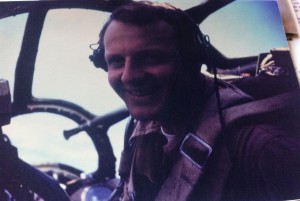 John Wagenhalls in the nose of a B-29