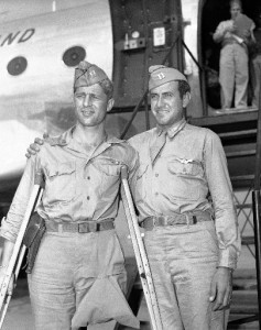 Ex-POWs Fred Garrett and Louis Zamperini back on U.S. soil in October, 1945