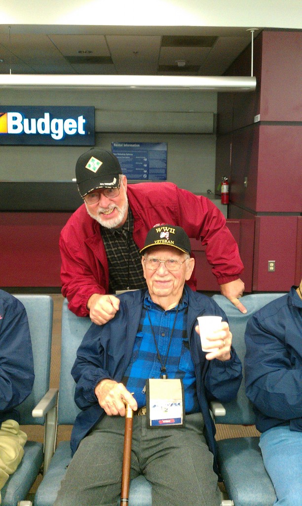 Dave Wall and his nephew Sam Wall ready to visit Washington, D.C. with Central Valley Honor Flight