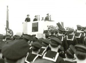 Sailors listen as General Dwight Eisenhower addresses the crew of the USS Texas on May 19, 1944. For more photos, visit the Hometown Heroes facebook page.