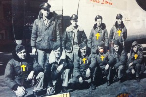 Bill has marked deceased members of his crew with a gold cross.