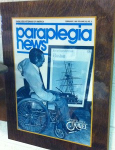 Frank on the cover of a 1981 issue of Paraplegia News