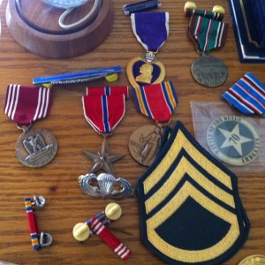 Tom Rice's medals include the Bronze Star and the Purple Heart.