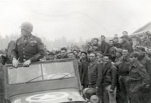 General George S. Patton at the liberation of Stalag VII-A in Moosburg.