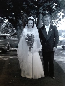 Leon and Roxie Christensen on their wedding day