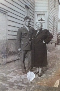 George with his mother during World War II.