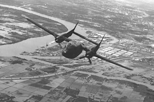 An AC-119 Shadow flying south of Saigon.