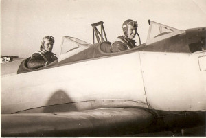 Bob Austin (right) training in a Fairchild PT-19.