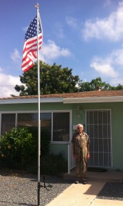 Gene Leonard flies the flag high outside his Chula Vista, CA home. For more photos, visit the Hometown Heroes facebook page.