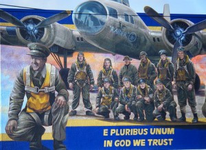 This mural in Jim's hometown was unveiled in 2010. Can you tell which one of Exeter's native sons depicted here is Mr. Morris?