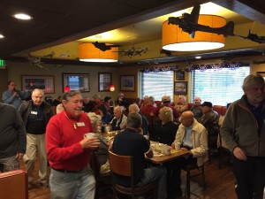 The Old Bold Pilots gather every Wednesday morning at 7 a.m. at Denny's in Oceanside, CA.