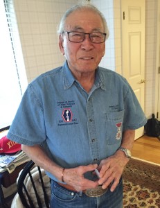 92-year-old Lawson Sakai on the day of our interview. CLICK HERE for a short video of Mr. Sakai explaining how he was wounded on October 28, 1944.