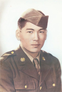 Lawson Sakai as a member of the 442nd Regimental Combat Team