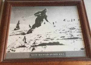Dick skiing during training at Camp Hale during World War II.