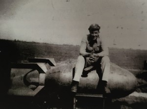 Cal sitting on a bomb.