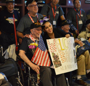 Selwyn Dante celebrating with family after returning home from Washington, D.C. with Honor Flight Southern Nevada.