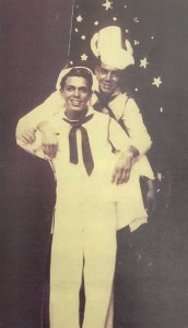 Cousins Al Peguero (right) and Lino Garcia during their days on the USS Reno.