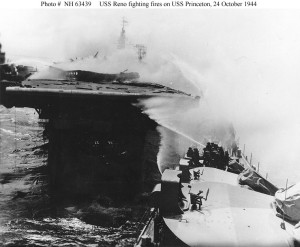 The USS Reno was one of four ships that tried, unsuccessfully, to save the carrier USS Princeton.