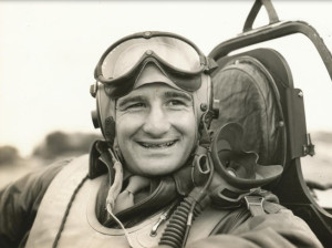 Turk Eliades in the cockpit of a P-51 Mustang. For more photos relating to Turk and his story, visit the Hometown Heroes facebook page.