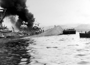 The USS Oklahoma on December 7, 1941