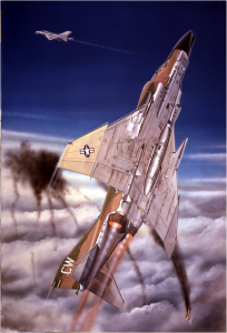 Lou Drendel art of Titus' F-4 Phantom II engaging a MiG-21.